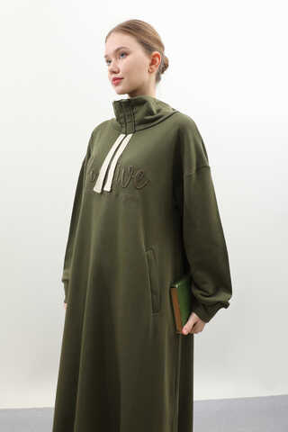 Nakışlı Spor Elbise Haki - 5