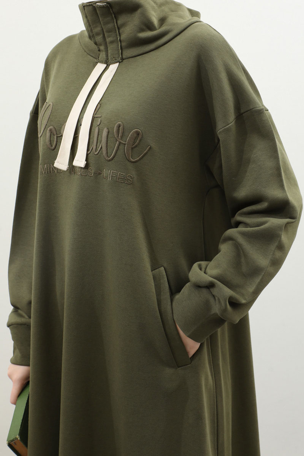 Nakışlı Spor Elbise Haki - 6