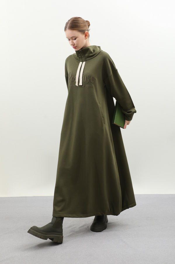 Nakışlı Spor Elbise Haki - 1