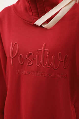 Nakışlı Spor Elbise Kırmızı - 5