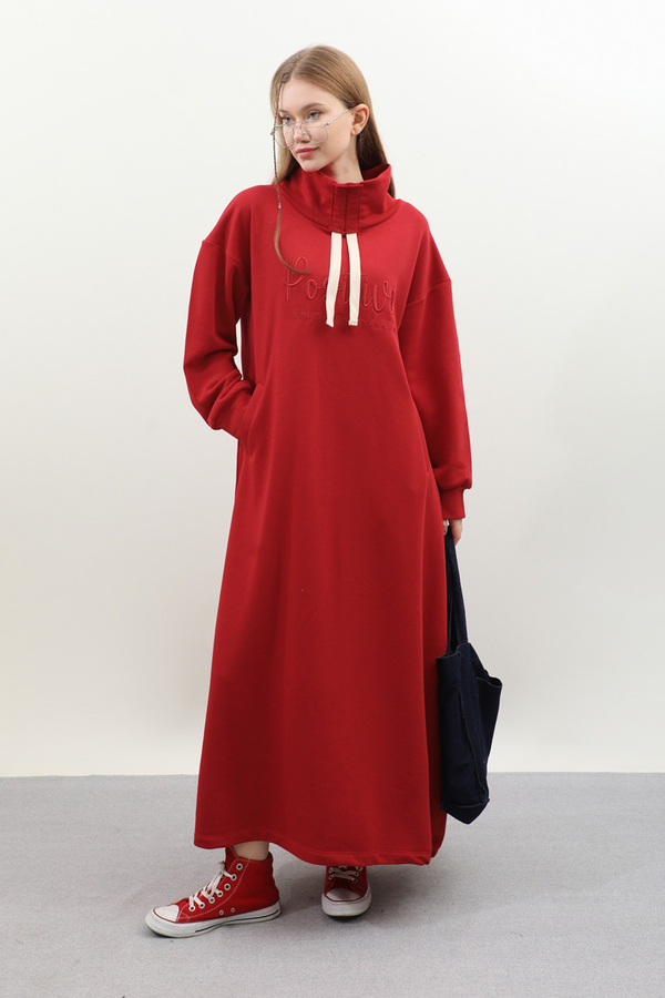 Nakışlı Spor Elbise Kırmızı - 2