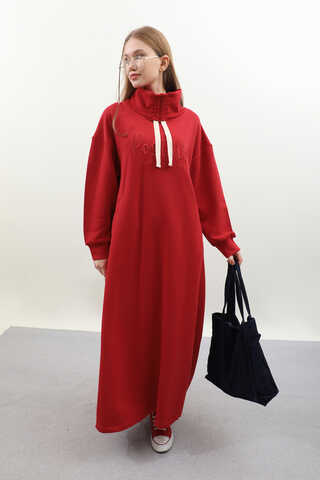 Nakışlı Spor Elbise Kırmızı - 3