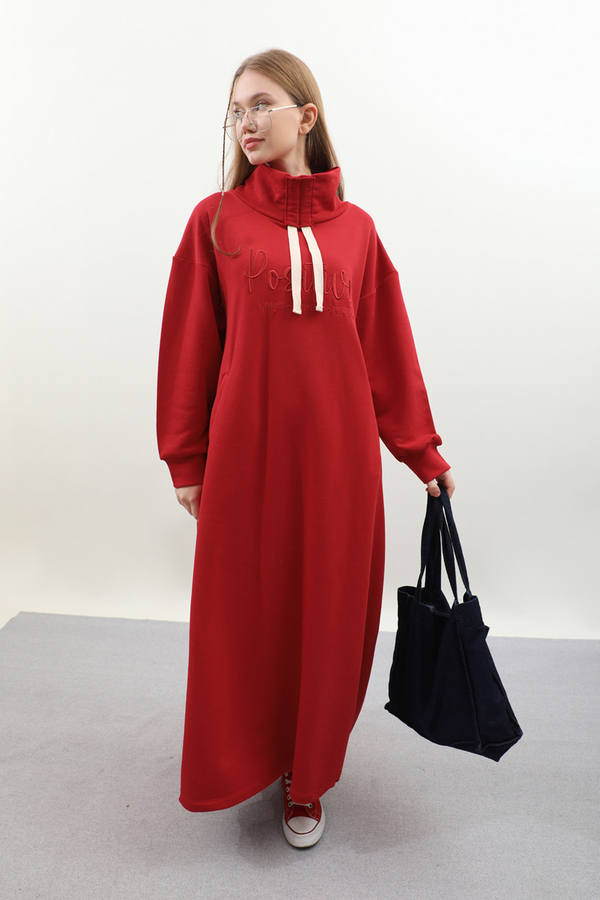 Nakışlı Spor Elbise Kırmızı - 3