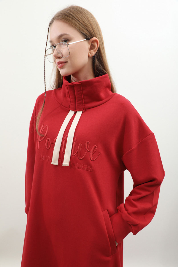 Nakışlı Spor Elbise Kırmızı - 4