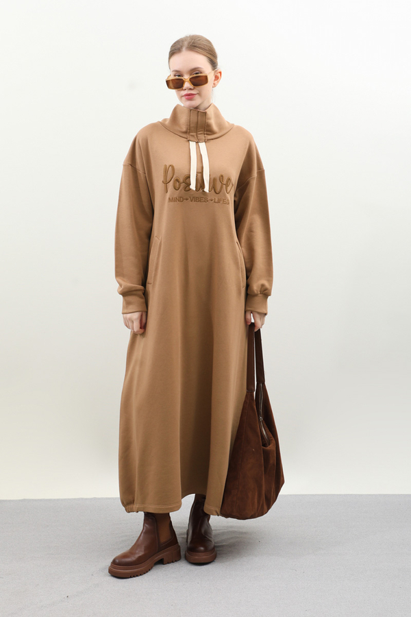 Nakışlı Spor Elbise Taba - 2