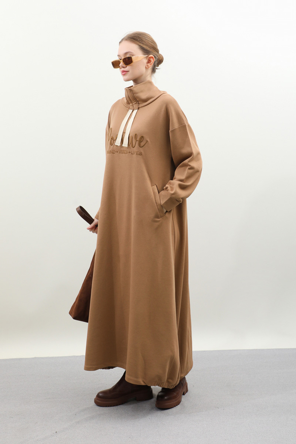 Nakışlı Spor Elbise Taba - 5