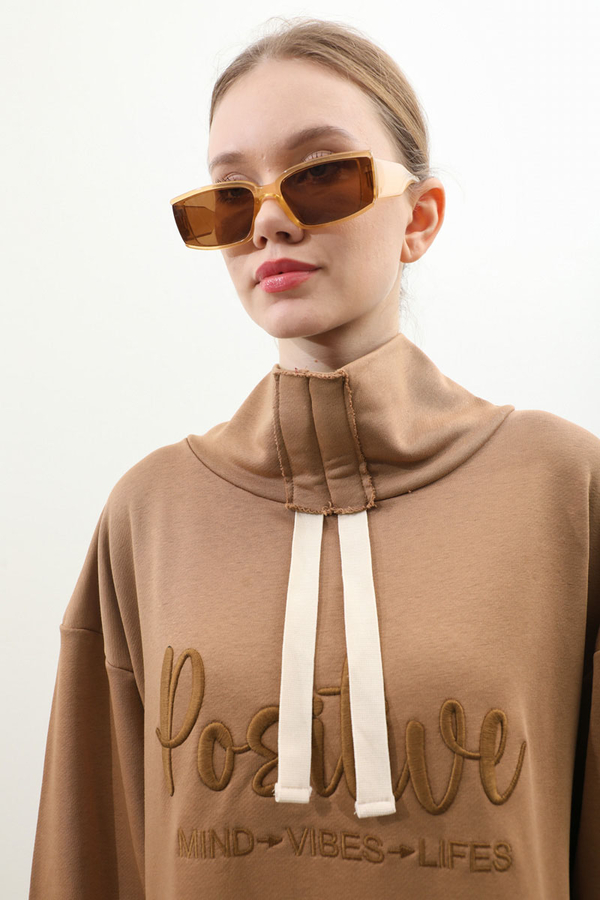 Nakışlı Spor Elbise Taba - 9