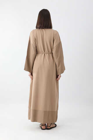 Nakışlı Sweat Elbise Camel - 7