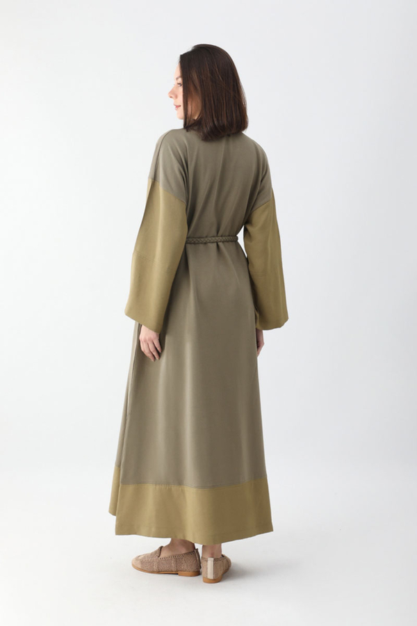 Nakışlı Sweat Elbise Haki - 11