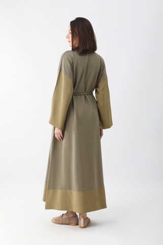 Nakışlı Sweat Elbise Haki - 11