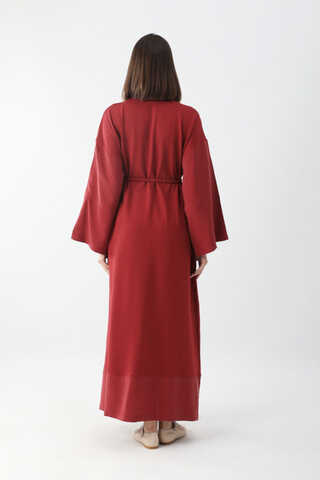 Nakışlı Sweat Elbise Kırmızı - 10