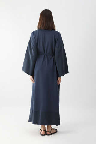 Nakışlı Sweat Elbise Lacivert - 8