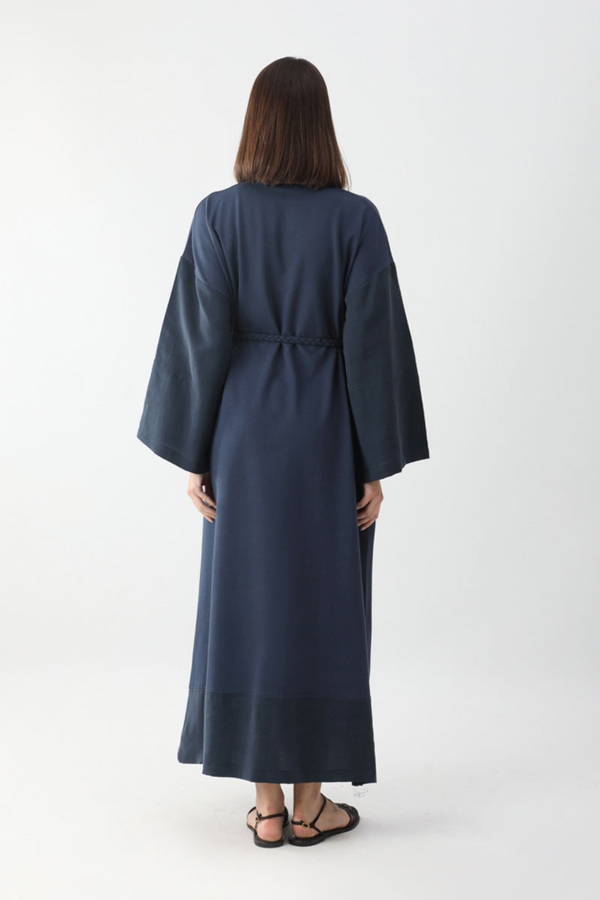 Nakışlı Sweat Elbise Lacivert - 8