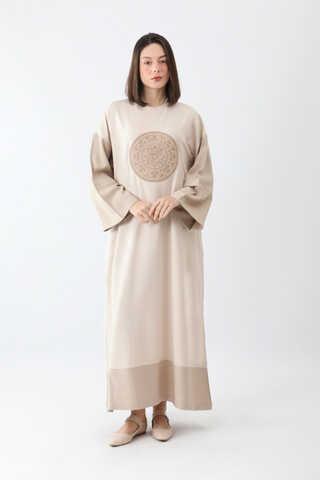 Nakışlı Sweat Elbise Taş - 2