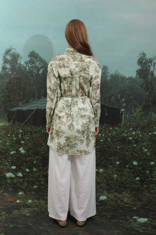 Natural  Desen Gömlek Tunik Haki - 8