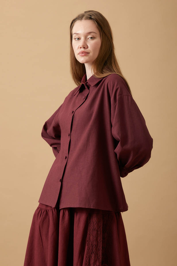 Natural Shirt Burgundy - 3