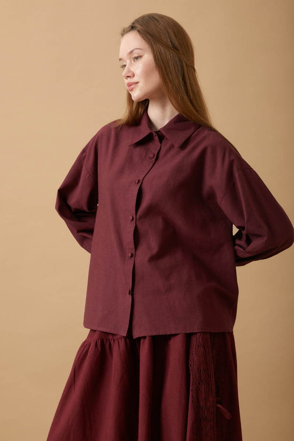 Natural Shirt Burgundy - 2