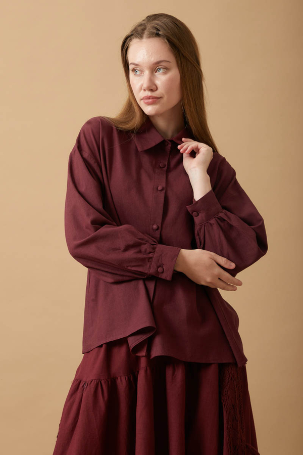 Natural Shirt Burgundy - 4