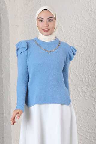 Necklace Short Sweater Baby Blue - 2