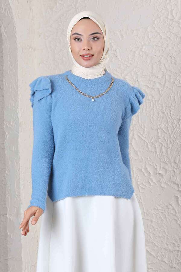 Necklace Short Sweater Baby Blue - 2
