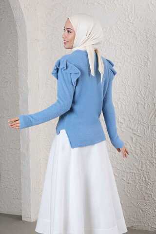 Necklace Short Sweater Baby Blue - 5