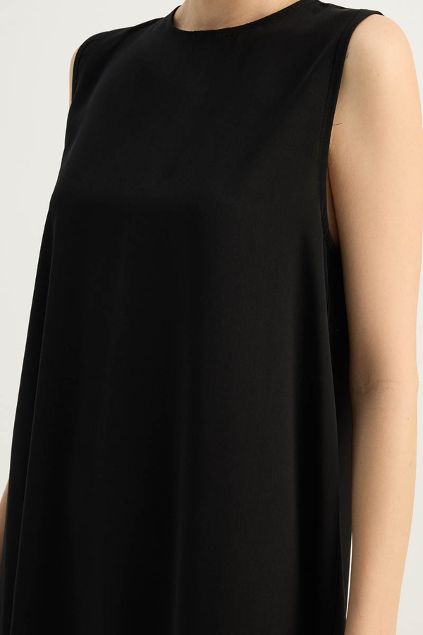 Nervür Detaylı Abaya Takım Siyah - 12