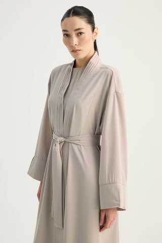 Nervür Detaylı Abaya Takım Taş - 2