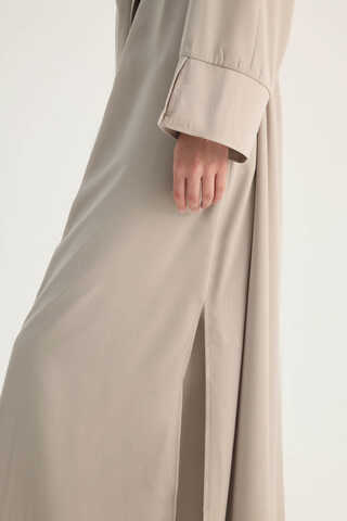 Nervür Detaylı Abaya Takım Taş - 6