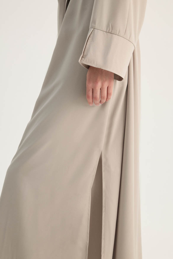 Nervür Detaylı Abaya Takım Taş - 6