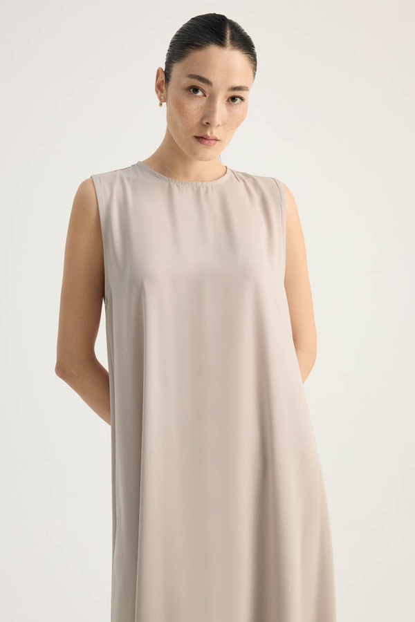 Nervür Detaylı Abaya Takım Taş - 14