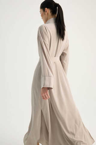 Nervür Detaylı Abaya Takım Taş - 10