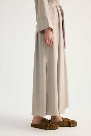 Nervür Detaylı Abaya Takım Taş - 11