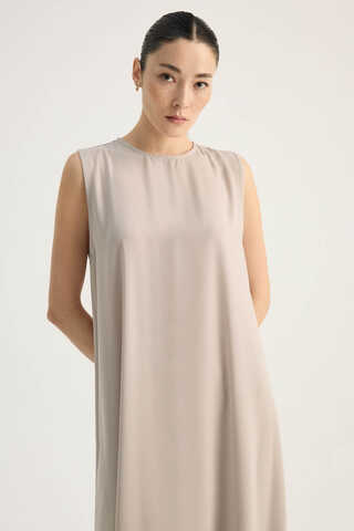 Nervür Detaylı Abaya Takım Taş - 14