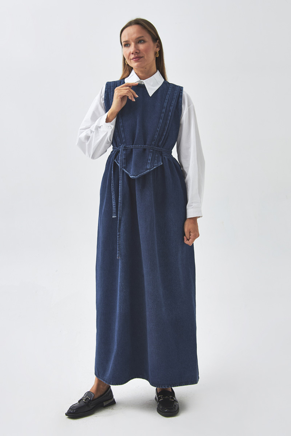 Nervürlü Denim Jile Açık Mavi - 3