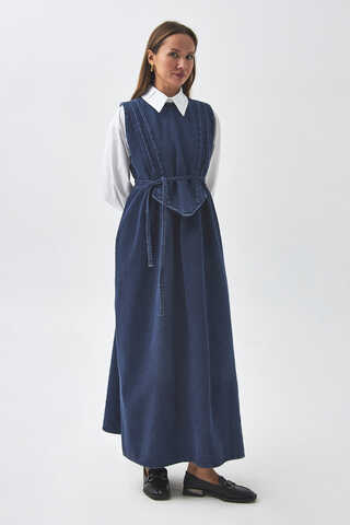 Nervürlü Denim Jile Açık Mavi - 4