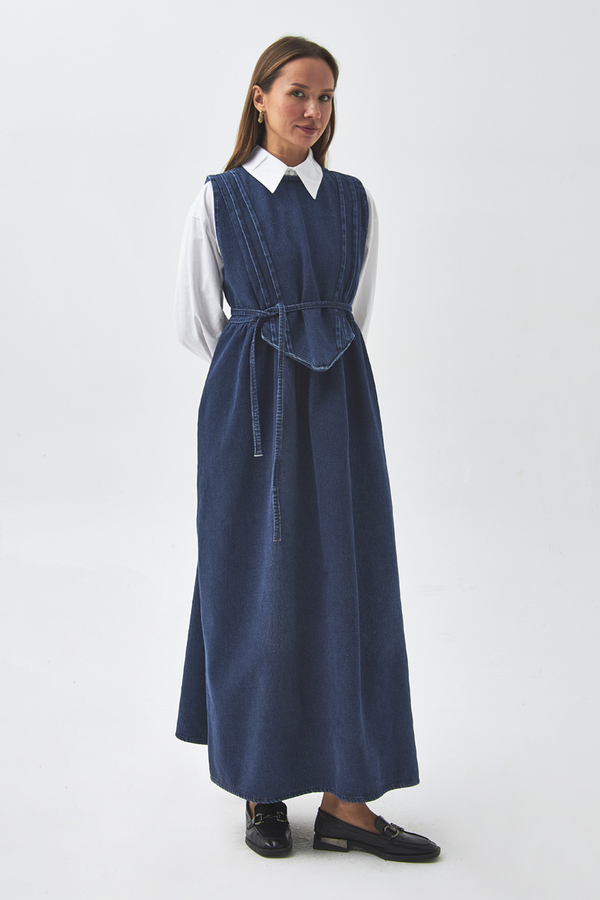 Nervürlü Denim Jile Açık Mavi - 4