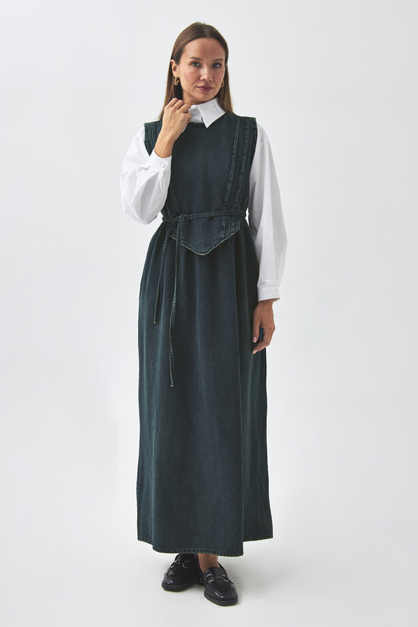 Nervürlü Denim Jile Koyu Mavi - 7