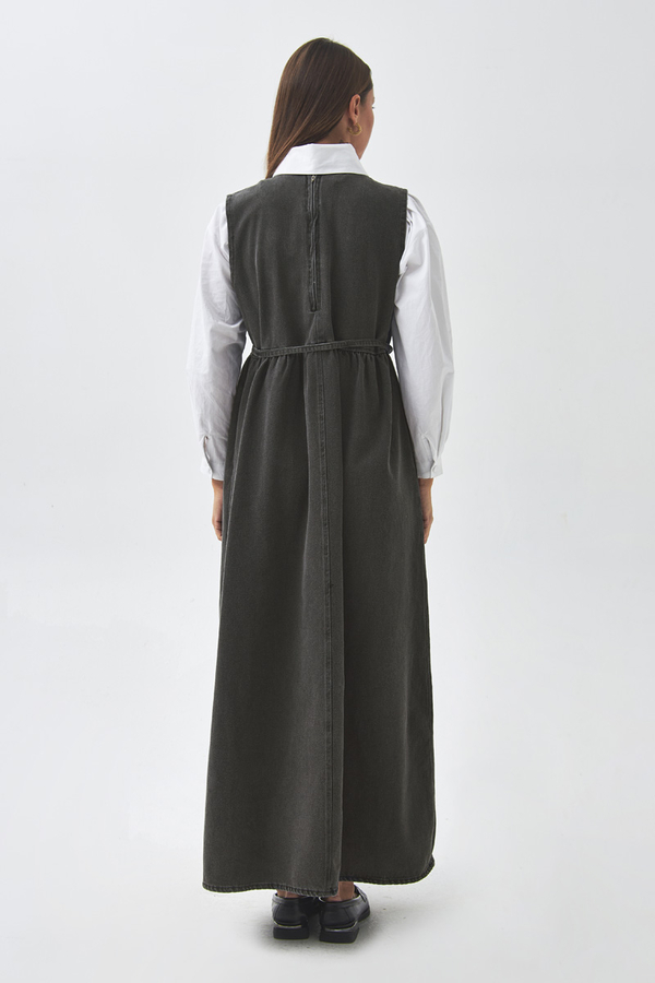 Nervürlü Denim Jile Siyah - 9