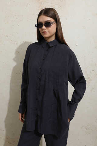 Nervürlü Gömlek Takım Koyu Lacivert - 5