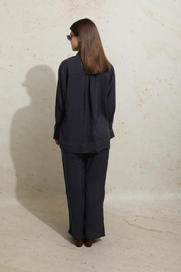 Nervürlü Gömlek Takım Koyu Lacivert - 6