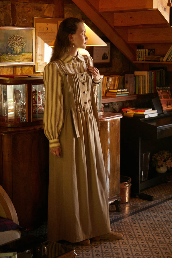 Nervürlü Keten Jile Vizon - 9