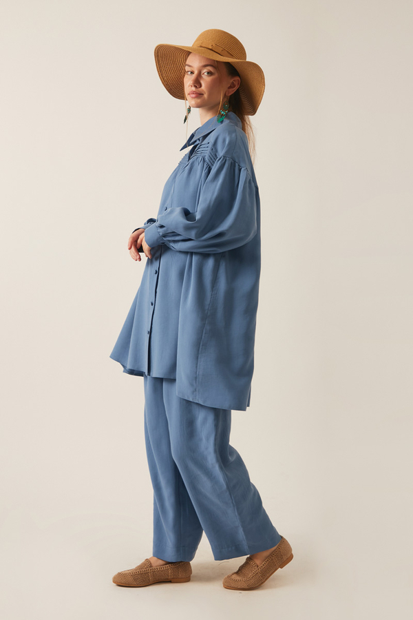 Nervürlü Tensel Takım İndigo - 9