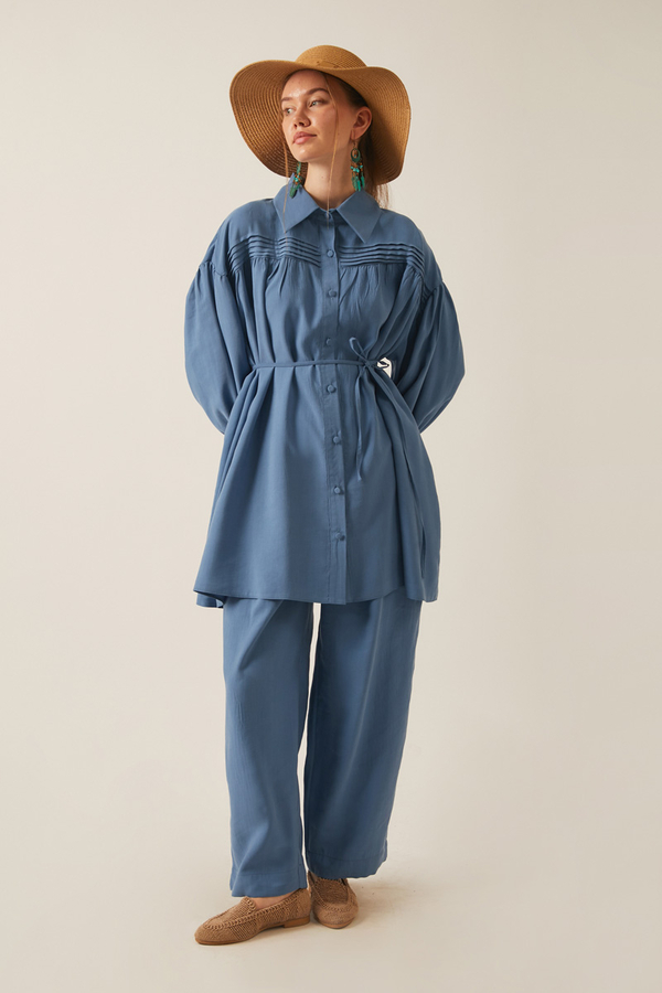 Nervürlü Tensel Takım İndigo - 3