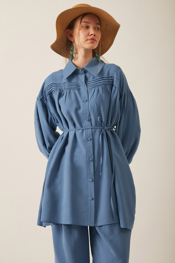 Nervürlü Tensel Takım İndigo - 6