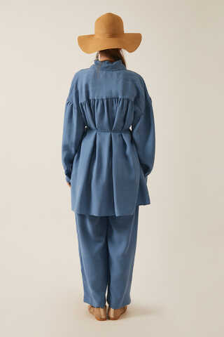 Nervürlü Tensel Takım İndigo - 14