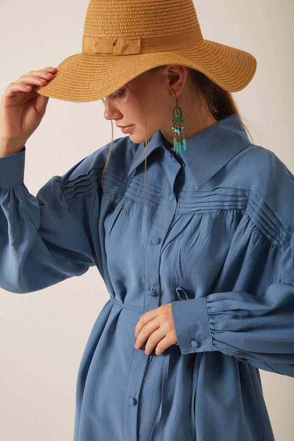 Nervürlü Tensel Takım İndigo - 11