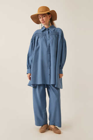 Nervürlü Tensel Takım İndigo - 7