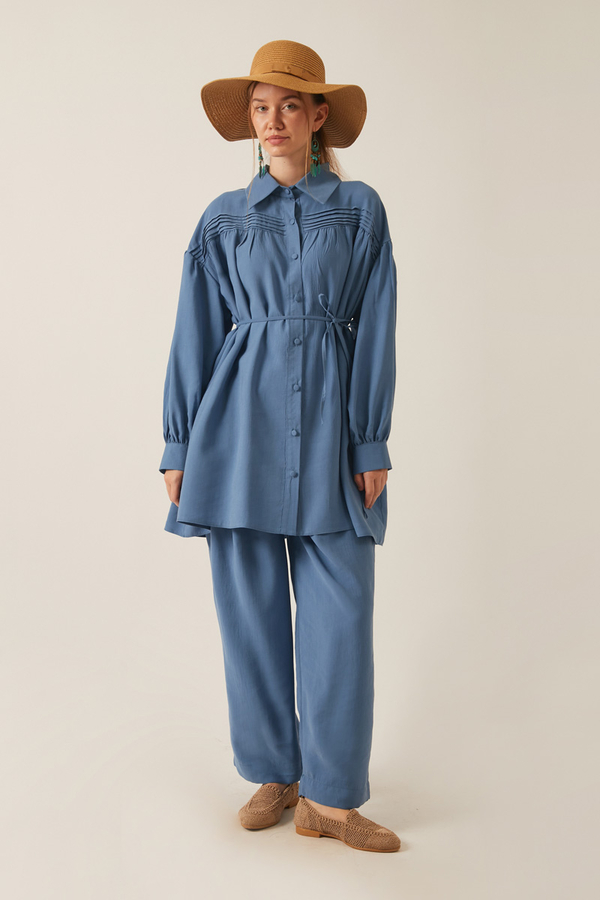 Nervürlü Tensel Takım İndigo - 2