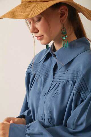 Nervürlü Tensel Takım İndigo - 13