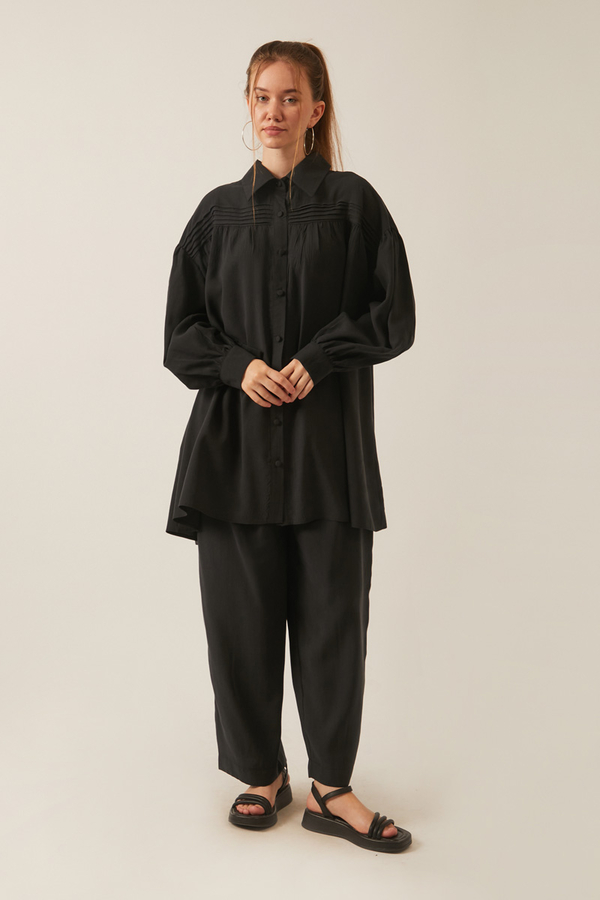 Nervürlü Tensel Takım Siyah - 5